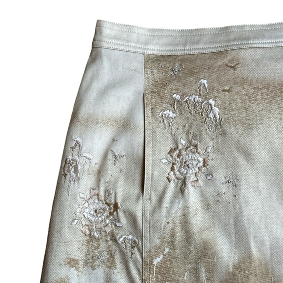 VINTAGE Leslie Monte-Carlo Ankle Length Midi Skirt Embroidered Pleated Sz 6 - Picture 5 of 14